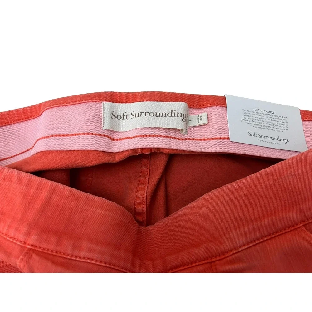 NWT Soft Surroundings the Ultimate Straight Leg Crop Pant Orange SZ L 14/16